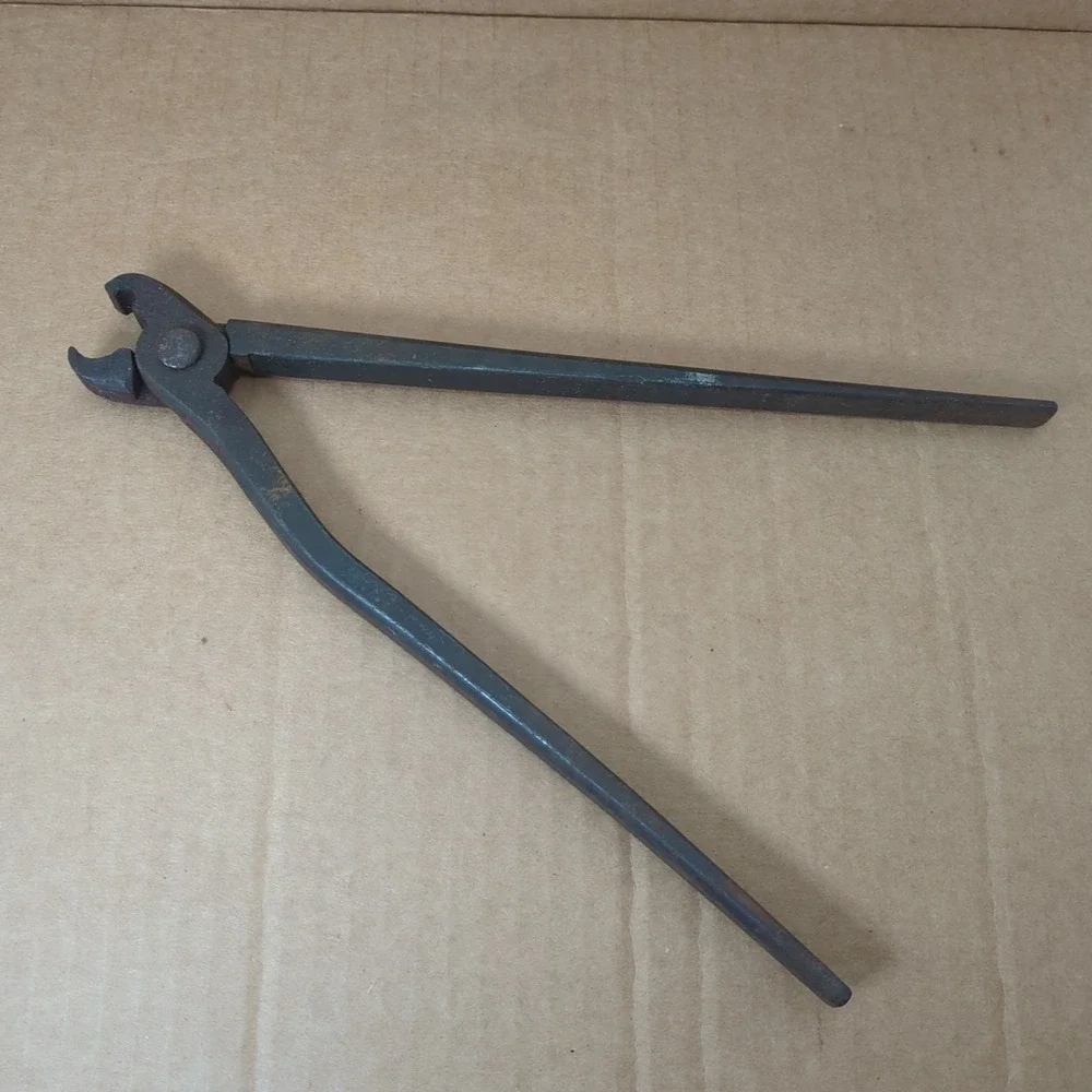 Vintage Antique Forged Iron Tong  Blacksmith Farrier Kitchen Tool L 10